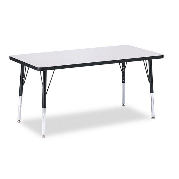 Jonti-Craft Berries Rectangle Activity Table, 24 in. x 48 in., E-height, Freckled Gray/Black/Black 6403JCE180 - main